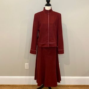 Vintage womens Casual Corner 2 piece suit skirt set suede like coordinated